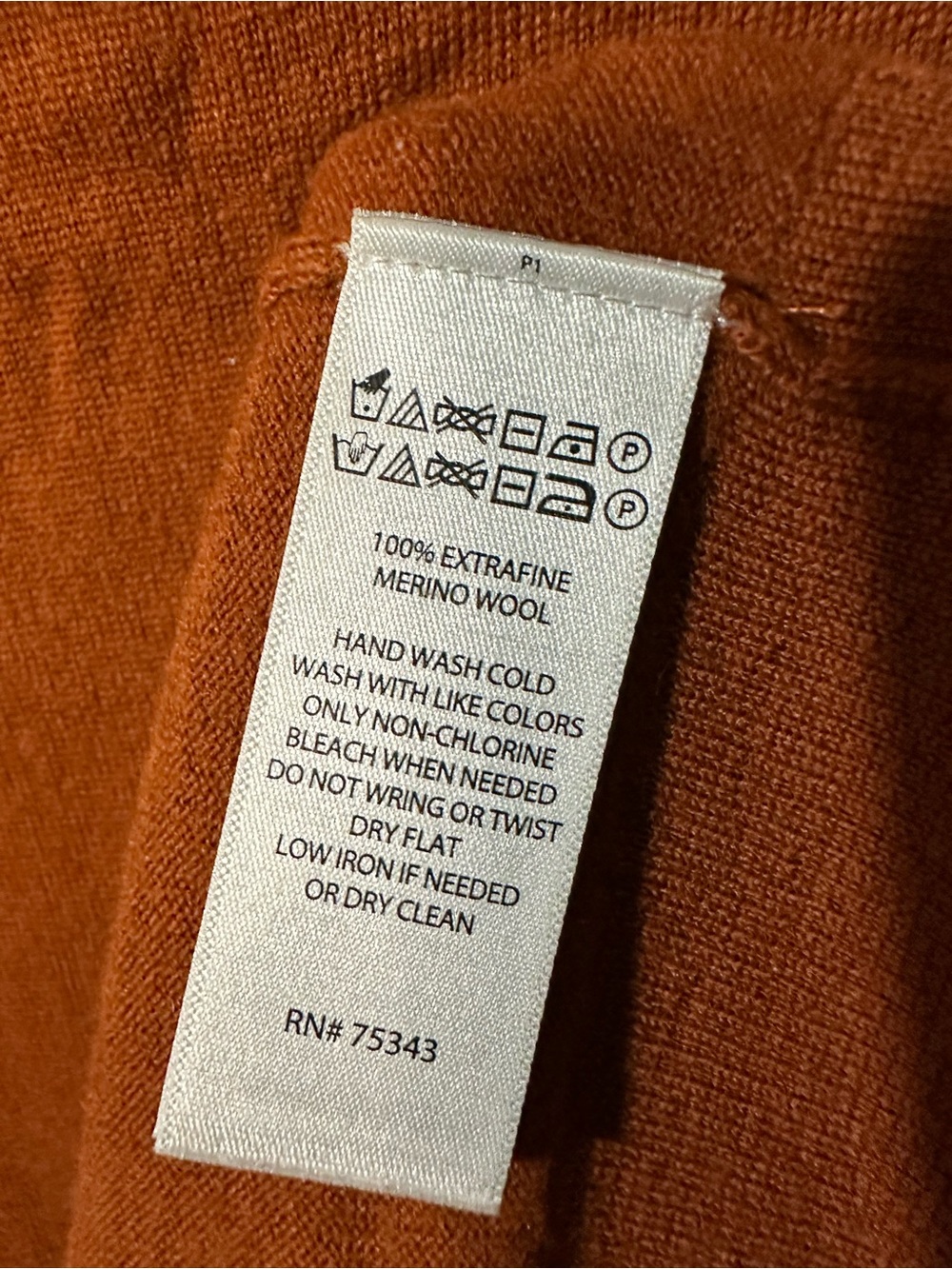 🍃TAHARI 100% Fine Merino Wool Sleeveless Knit Top in Burnt Orange-Brown - Picture 6 of 6